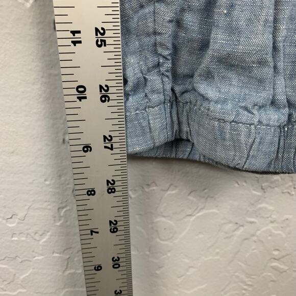 Athleta Joggers Womens Size 14 Blue Linen Pockets Drawstring Retreat Minimalist - Picture 7 of 10